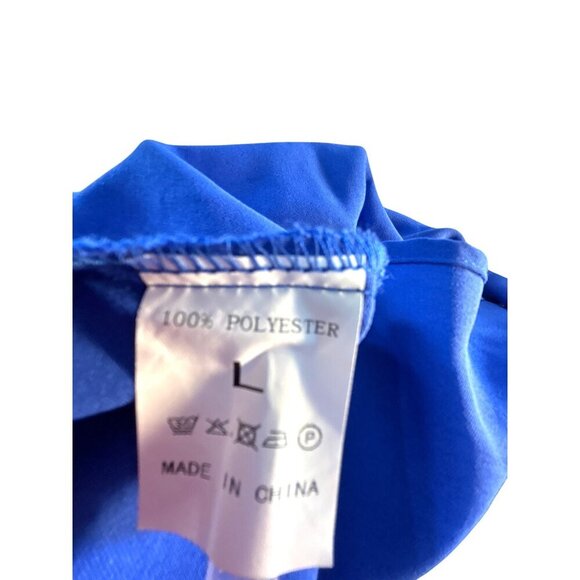 Womens Blouse Long Sleeves Off Shoulder Lace Spagetti Strap Adjustable Blue /Bla - Picture 4 of 5